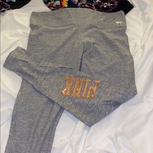 gray/ rose gold sequence PINK leggings